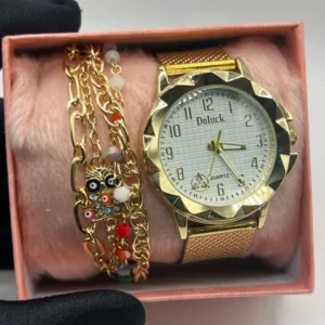Kit Relógio Feminino Doluck Original + Pulseira + Caixa