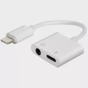 Cabo Adaptador Lightning Apple para fone P2 e Carregador – Branco