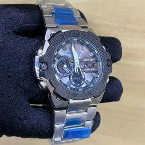 G-Shock Steel GST B400BB Premium – Prata e Azul