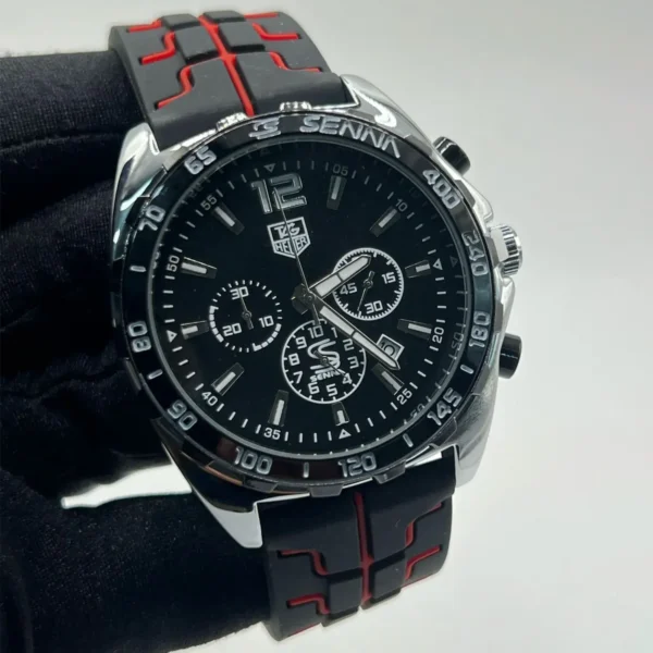 Teste Heuer CAL 2025 – Prime Itália Mesclado com Fundo Preto, Preto, Dourado - À prova d'água - Imagem 4